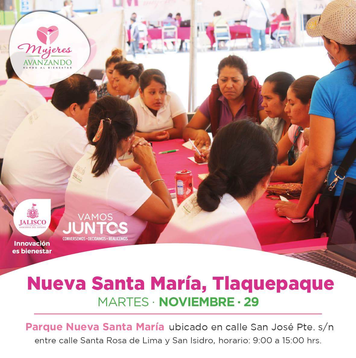 Buenos días, invito a las mujeres de #Jalisco a formar parte de la Caravana de Servicios #MujeresAvanzando que hoy estará en Tlaquepaque.