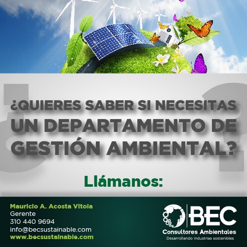 BEC_SUSTAINABLE's tweet photo. Estas seguro que cumples con los lineamientos normativos establecidos en la legislación ambiental colombiana? Contáctanos! #actitudBEC https://t.co/HLrM6IPl5e