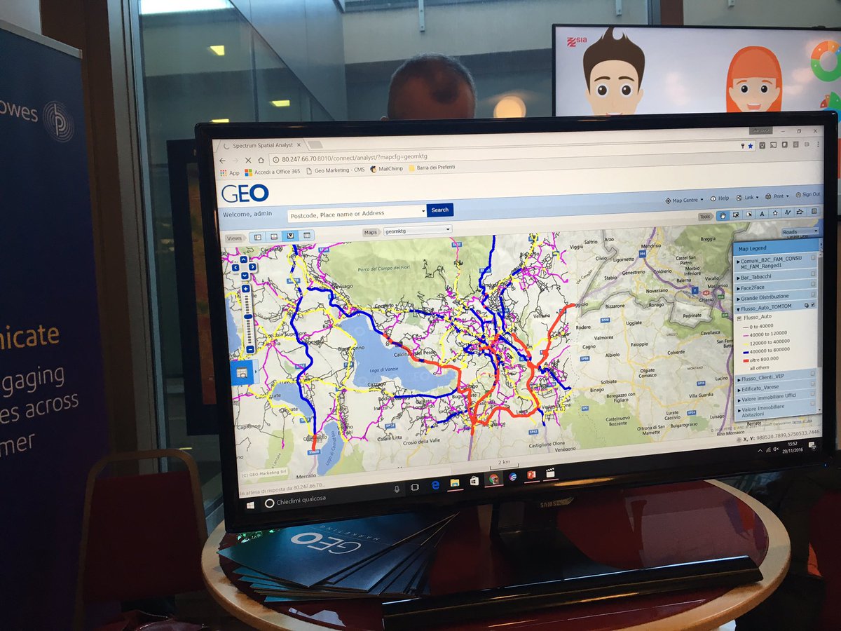 mmodima's tweet photo. #ForumRetail 2016 si parla di flussi di traffico urbani con tecnologia #PitneyBowes #SpectrumSpatialAnalyst e #Geomarketing #PBEmp https://t.co/mwMxFMiYgU