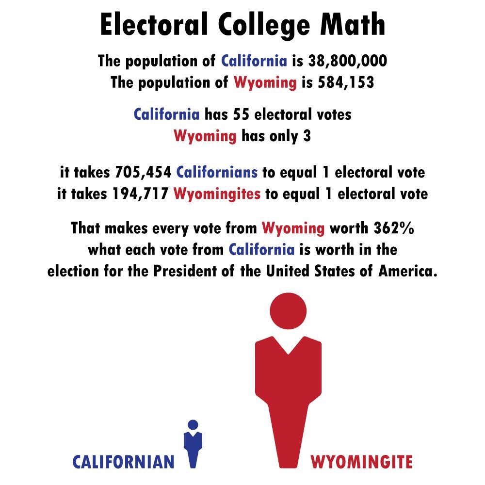 1persn1vote's tweet image. Retweet if you #didthemath #abolishtheelectoralcollege