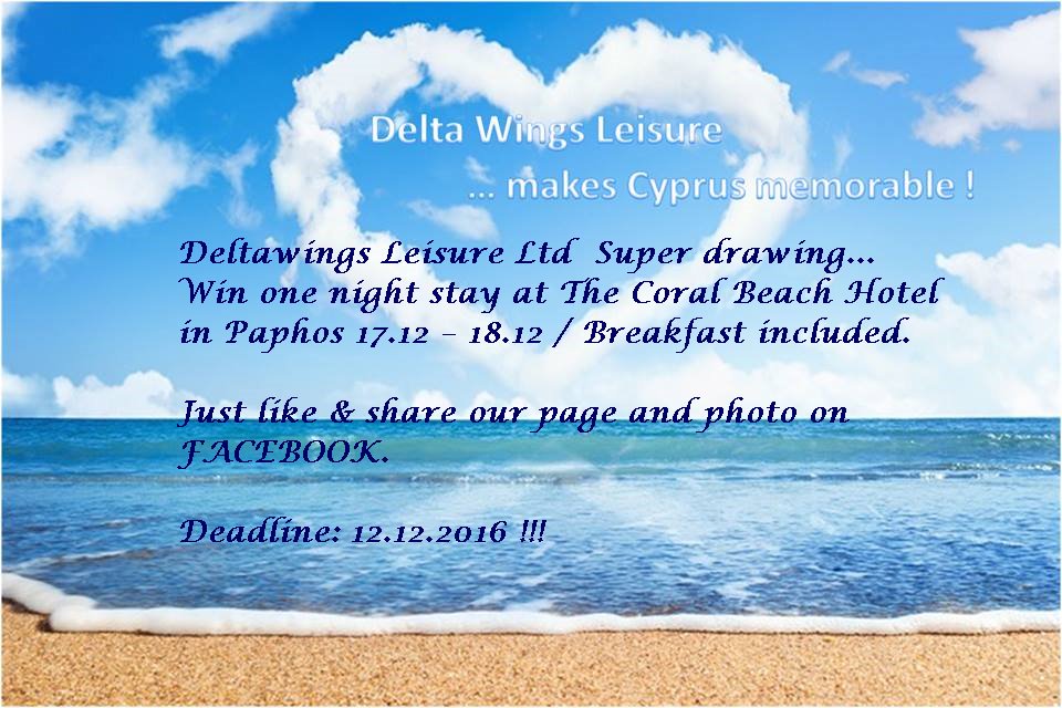 deltacyprus's tweet photo. @CoralBeachHotel Deltawings Leisure Ltd  Super drawing... / Win one night stay at The Coral Beach Hotel in Paphos 17.12 – 18.12 / BB https://t.co/bkbvRCteJ7