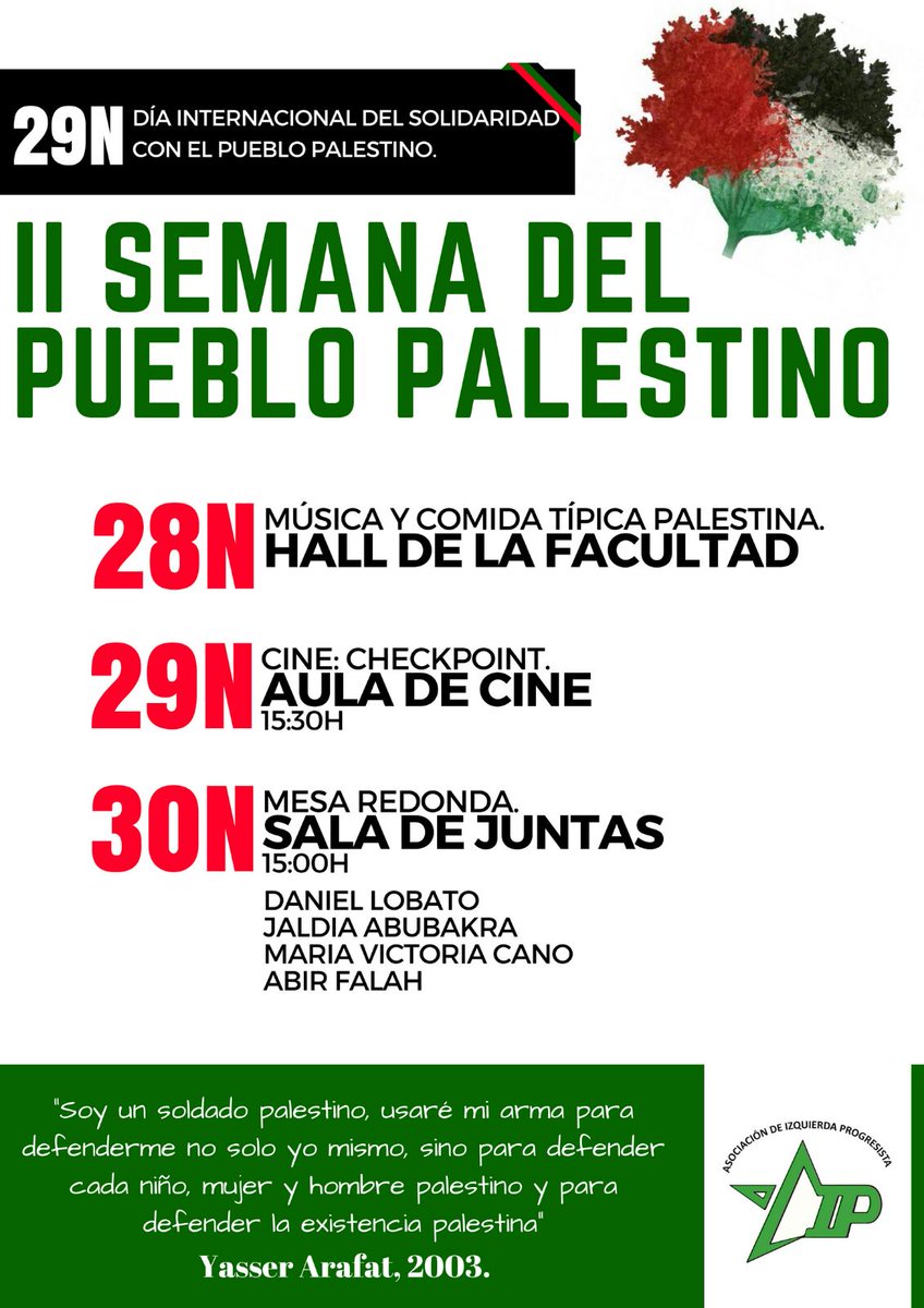 aip_cps's tweet photo. #29deNoviembre #فلسطين_حرة
Seguimos con la jornada Palestina, en recuerdo a la lucha y al pueblo Palestino.

Somosaguas, Madrid https://t.co/5GrFicgRrw