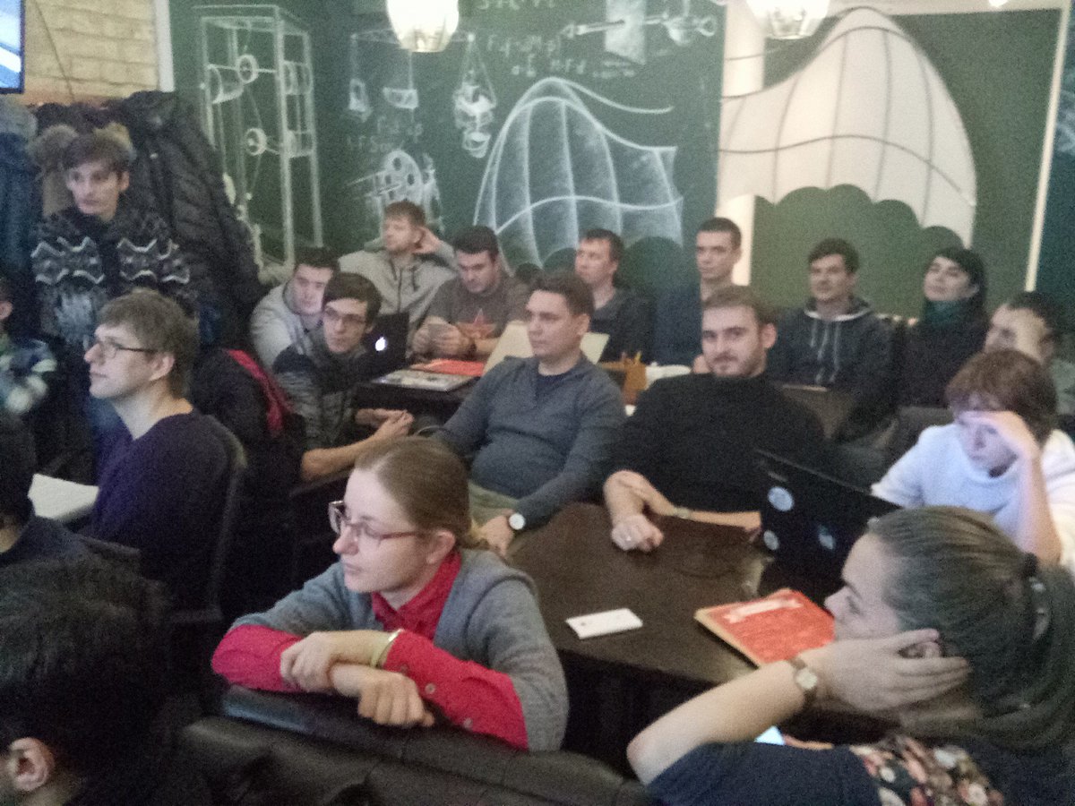 drupalway's tweet photo. Kyiv Drupal cafe at @TheEngineerPub, great speakers, friendly atmosphere and tasty food ) https://t.co/3MYmWifwCW