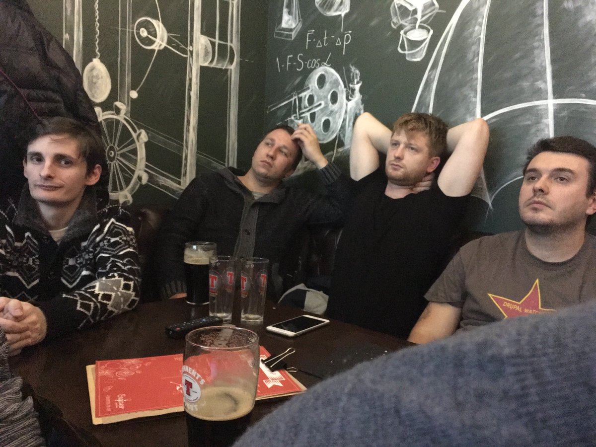 drupalway's tweet photo. Kyiv Drupal cafe at @TheEngineerPub, great speakers, friendly atmosphere and tasty food ) https://t.co/3MYmWifwCW