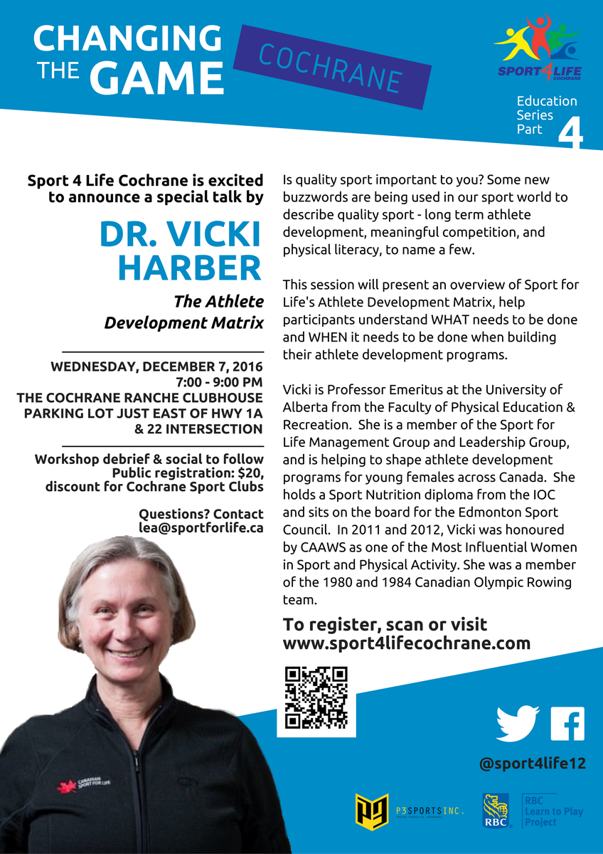 sport4life12's tweet photo. Have you registered yet? Come see Dr. @vharber next Wednesday in Cochrane. #ChangingTheGameCochrane https://t.co/hR15XvJ0tY https://t.co/RhYFZeAqL6