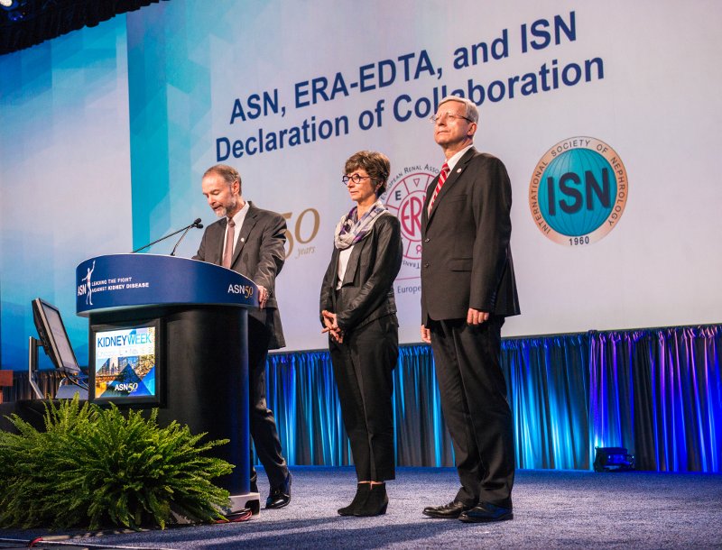 ERAkidney's tweet photo. During #ASN50 #KidneyWk Opening Ceremony ERA-EDTA, ASN and ISN Presidents announced again the Declaration of Collaboration. https://t.co/YC2Hrhvgbu