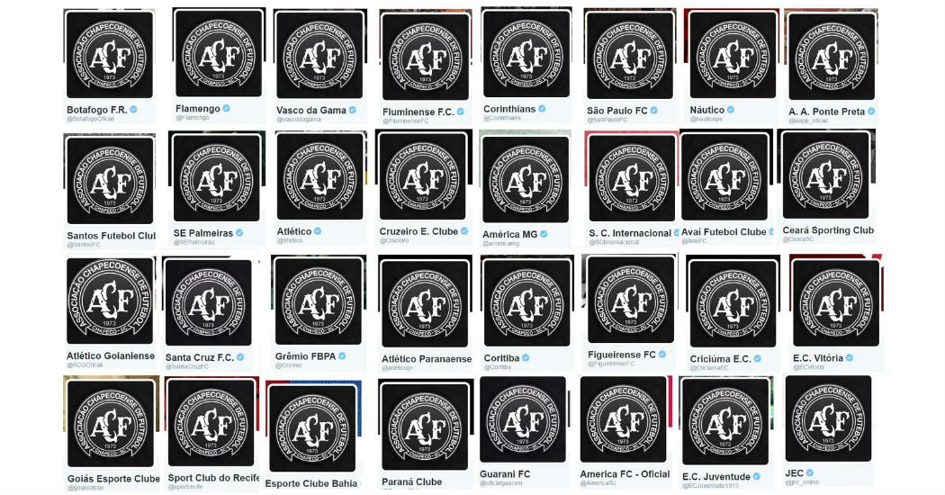 Todos os clubes viraram a Chapecoense #ForçaChape