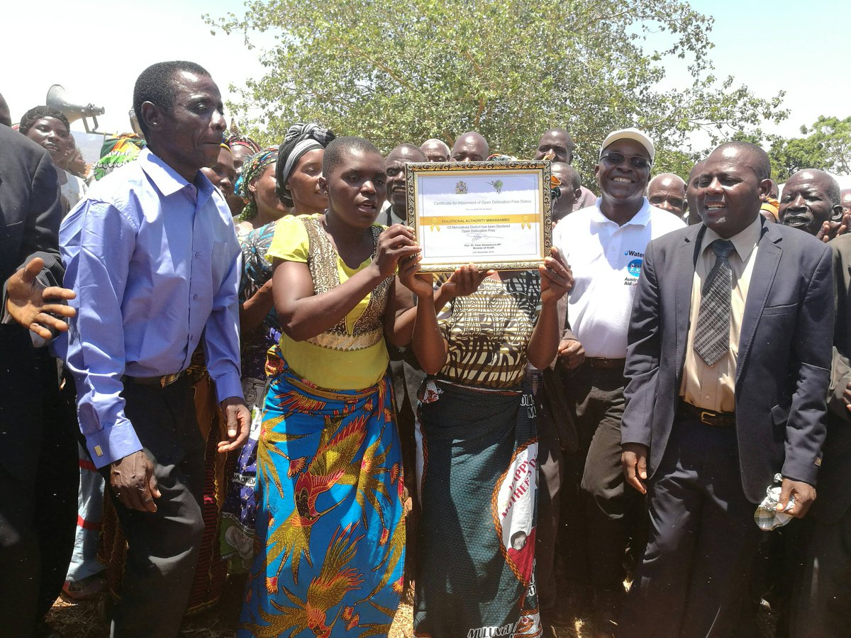 wateraid's tweet photo. "Today is a huge milestone, having achieved #ODF status for Mwansambo in Nkhotakota." 
Mercy Masoo, WaterAid #Malawi https://t.co/nQhuKfvPs9