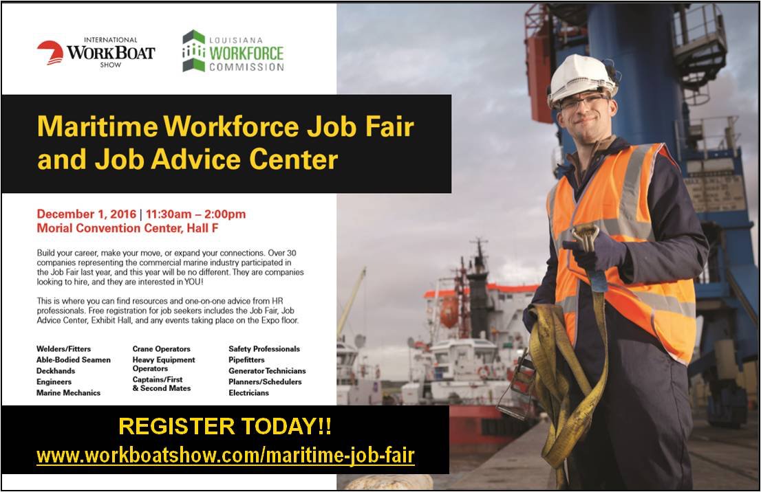 LouisianaWorks's tweet photo. Job seekers can register online here. https://t.co/O6ZkWrkD1J #LWC #maritime #Jobs #careers #offshore #LaWorks #LaWorkforce https://t.co/s5Fy9Mmmnb