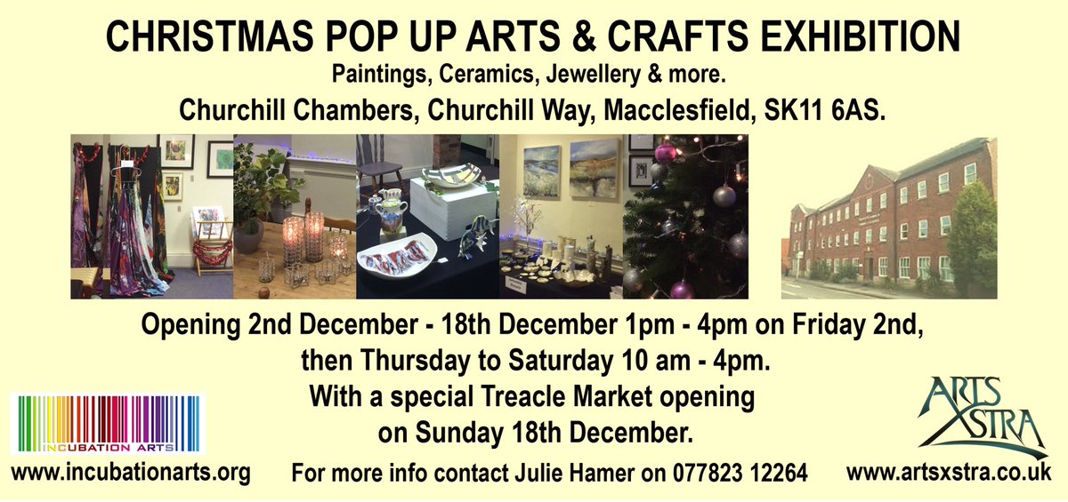 DebzGraham's tweet photo. Pop Up Exhibition opening Friday #popup #Macclesfield #Cheshire @INCUBATIONARTS   @artsxstra https://t.co/fW7ZROvO4l