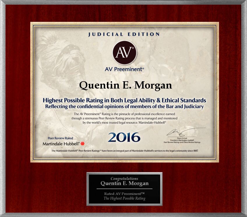 QMorganLaw's tweet photo. I've been awarded the highest possible Martindale-Hubbell® distinction by both my peers and the Judiciary!  #AVRated https://t.co/tsC2iOccBj https://t.co/bibIZmaDcm