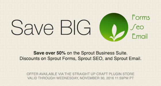 Two-day sale! Save over 50% on all Sprout plugins for Craft CMS: straightupcraft.com/craft-plugins/… #craftcms
