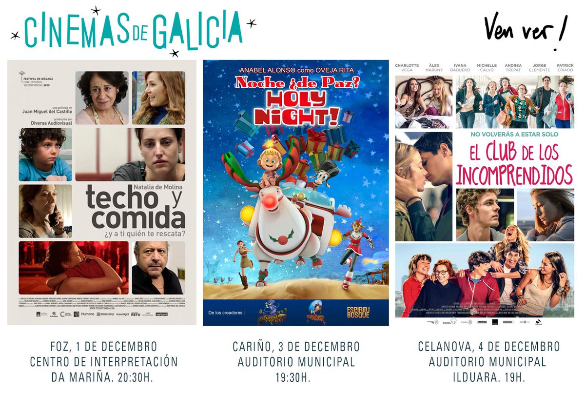 CinemasGalicia's tweet photo. Cinema español e galego esta semana na nosa carteleira. Atención #Foz, #Cariño e #Celanova. https://t.co/sZUVZ3IiPz