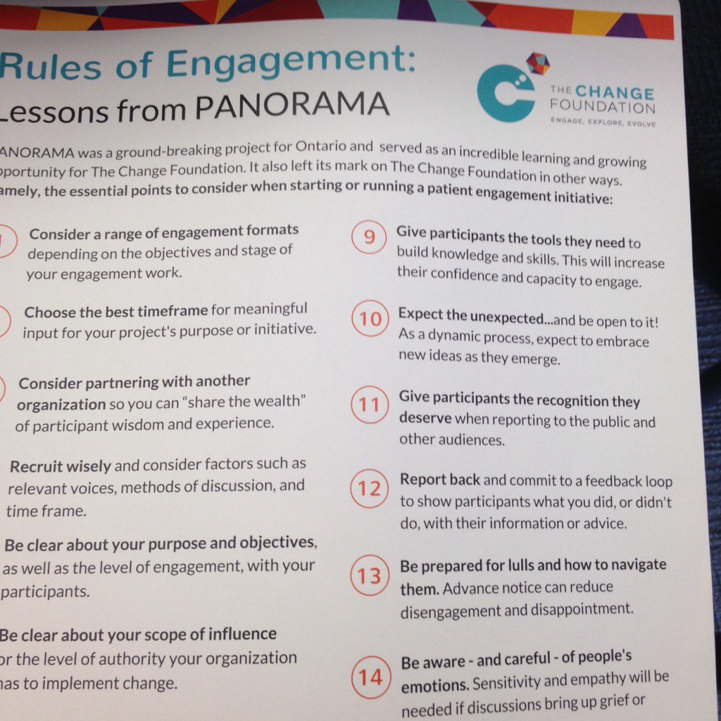 anetto's tweet image. Rules of Engagement: Lessons from Panorama @TheChangeFdn @gfobar @C_Haanstra #patientengagement #pace2016