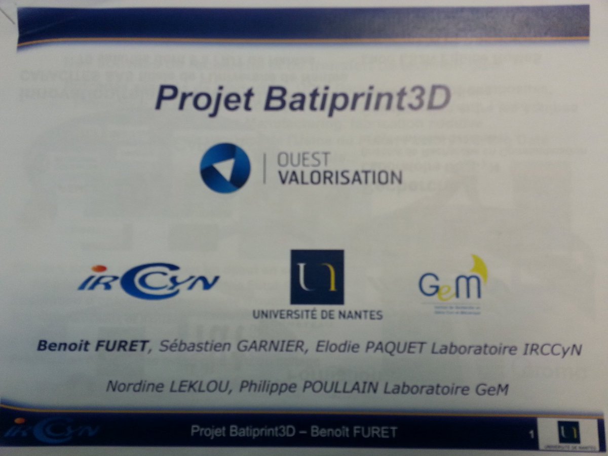 benoit_furet's tweet photo. "Réunion de chantier" projet Batiprint3D chez @NMHabitat labo #IRCCyN et #GeM de @UnivNantes @IUTNantes et St-Nazaire et les archi de #TICA https://t.co/wOiFpHRHOu