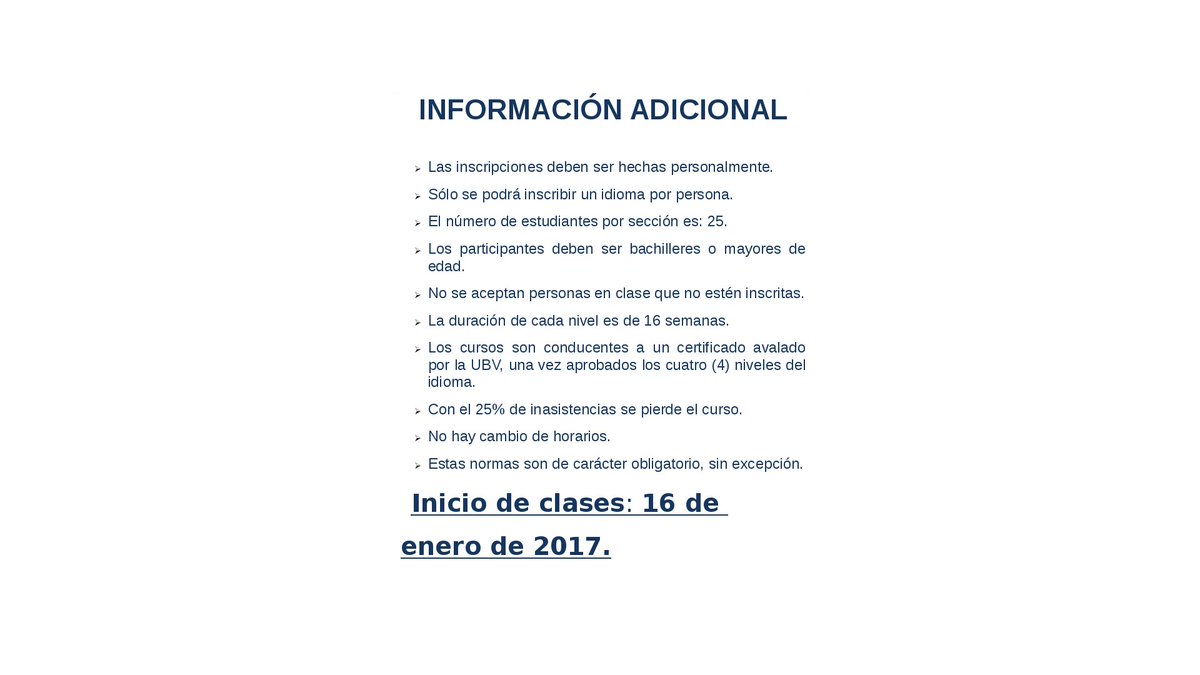 IdiomasUBV's tweet photo. Información general https://t.co/jY6p33A9JA