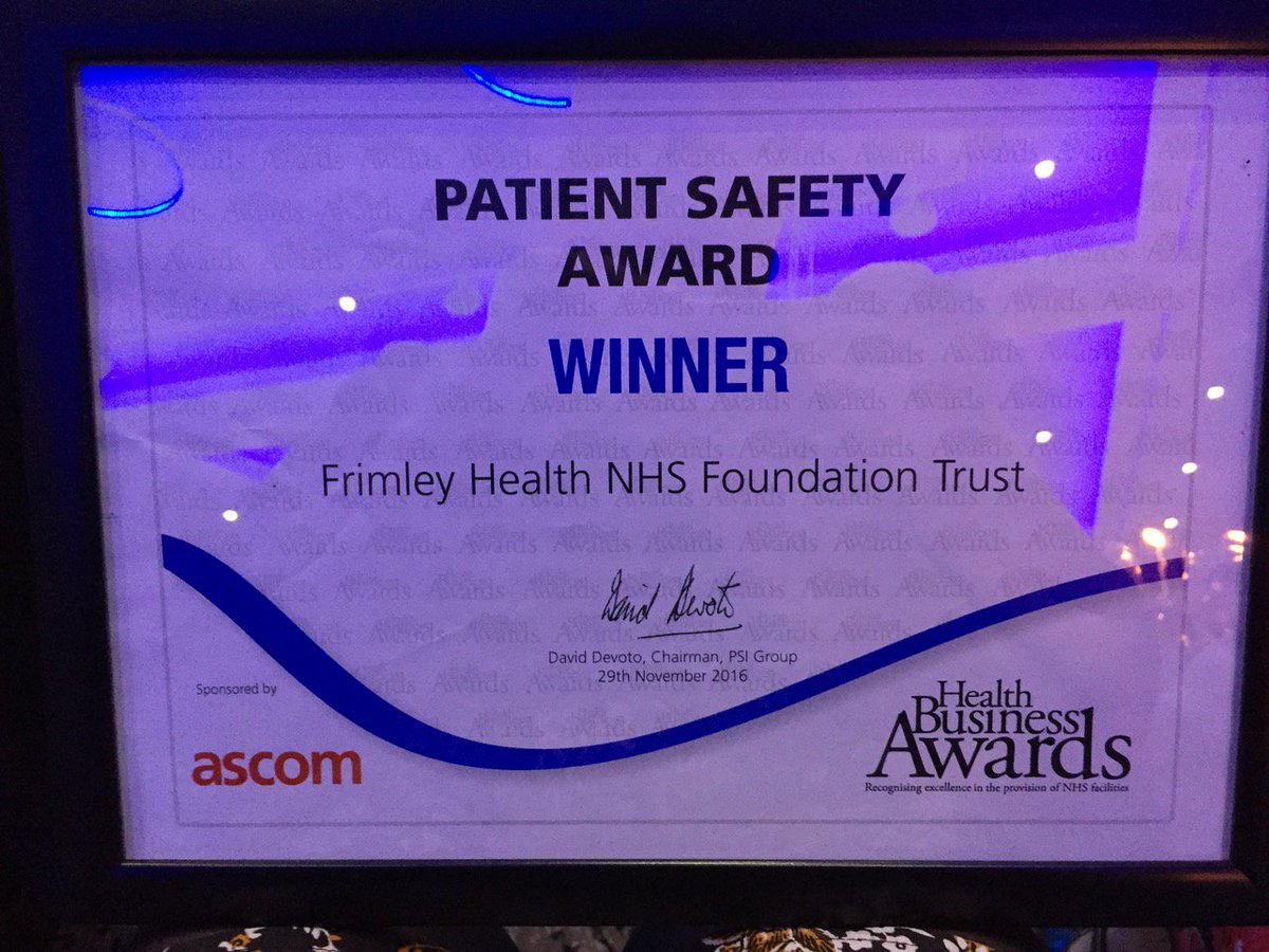 SophielaPorter's tweet photo. Winners!!! Patient Safety Award at the Health Business Award.
#workingtogethertoimprovethesafetyculture https://t.co/97BpKkcbIU