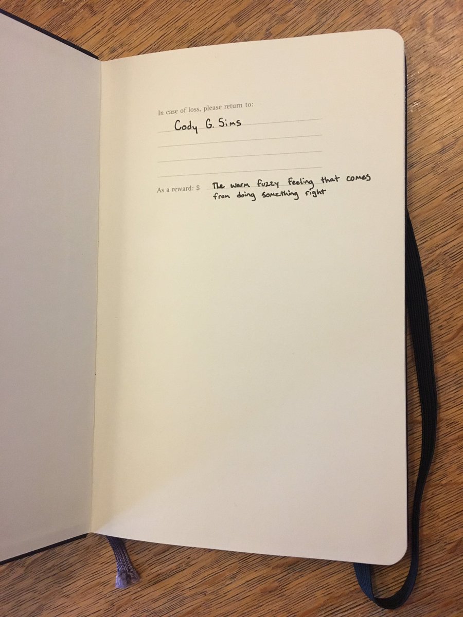 Found this #Moleskine #notebook on the train from Brussels to Amsterdam on Nov 27. Wanna help? Don't we all want that warm fuzzy feeling?