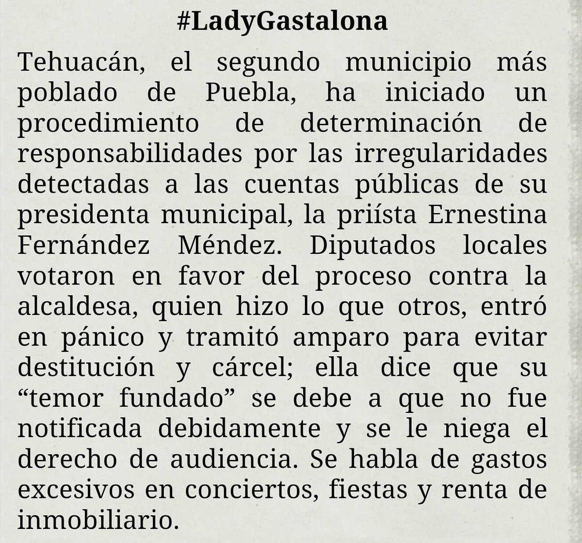 SilviaCarlova's tweet photo. En tiempos de apretarse el cinturón; esto es ofensivo 
Vía @galvanochoa https://t.co/1hBsErz9ZX