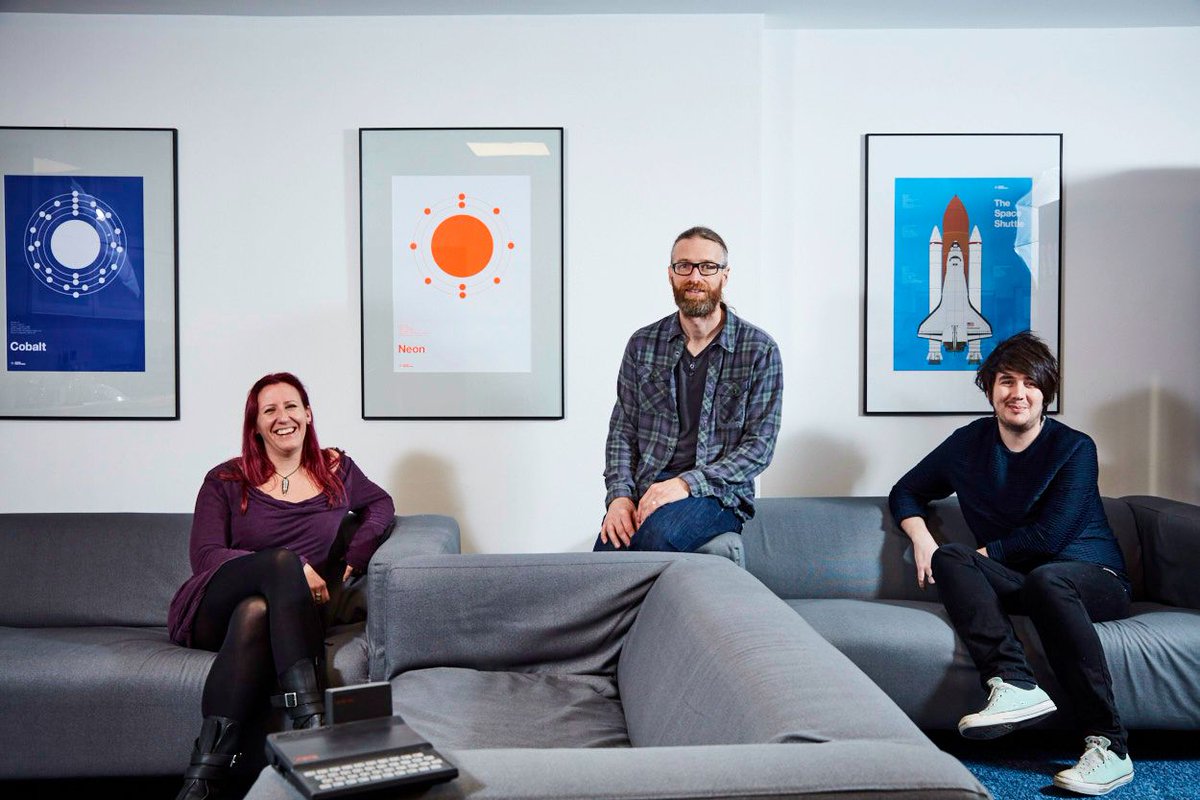 Technology_Box's tweet image. To put some faces to the voices on the phone, here's us: Rachel, Ian and Chris. Our building @Rock_Hse arranged Jonny Thompson to take pics