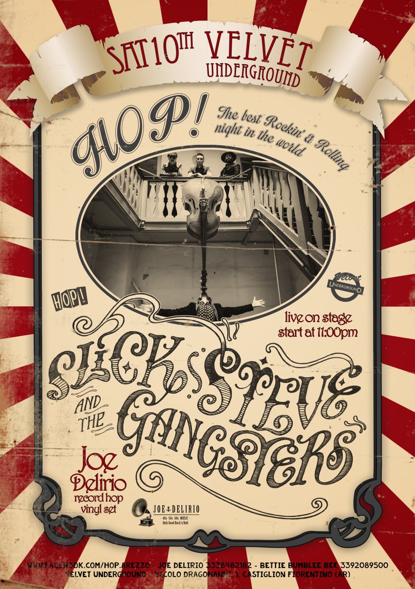 HopRnRParty's tweet photo. "É giocoleria? No, questa è magia!"
Ladies & Gentlemen,
Next #HopParty: #SlickSteveAndTheGangsters!
★C'MON EVERYBODY & JOIN THE CIRCUS!★ https://t.co/22MGmoBt4B