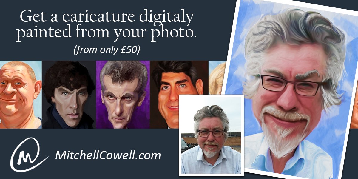 mitchcow's tweet photo. you can now order your digital caricature here https://t.co/zPAt9tJtJq on my new website. Be quick if you want it for xmas. x https://t.co/SdrwszioFa