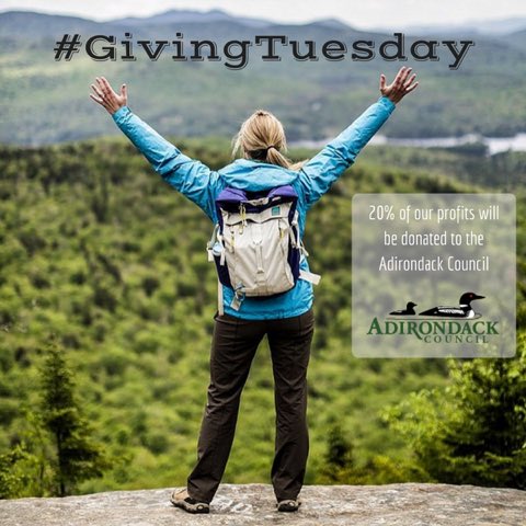 PureADK's tweet photo. For #GivingTuesday &amp; the rest of week we'll be donating 20% of profits to the @adk_council. #Adirondacks #PureADK https://t.co/vpu08C4Wmd