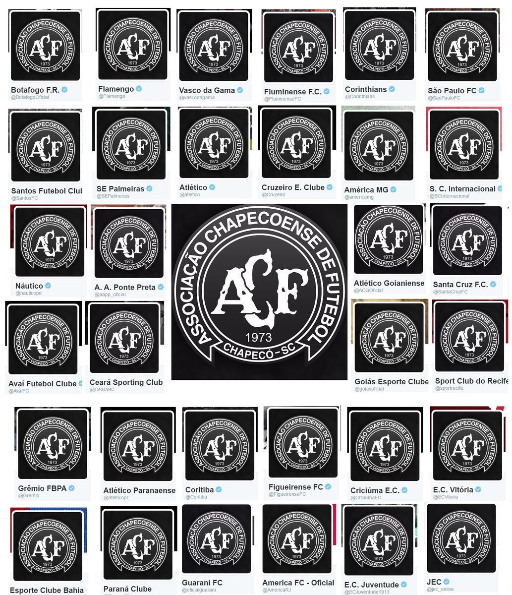 Atitude gigante dos clubes. Hoje não tem rivalidade, não tem cor de camisa, não tem hino. Hoje somos todos Chapecoense.

#ForçaChape