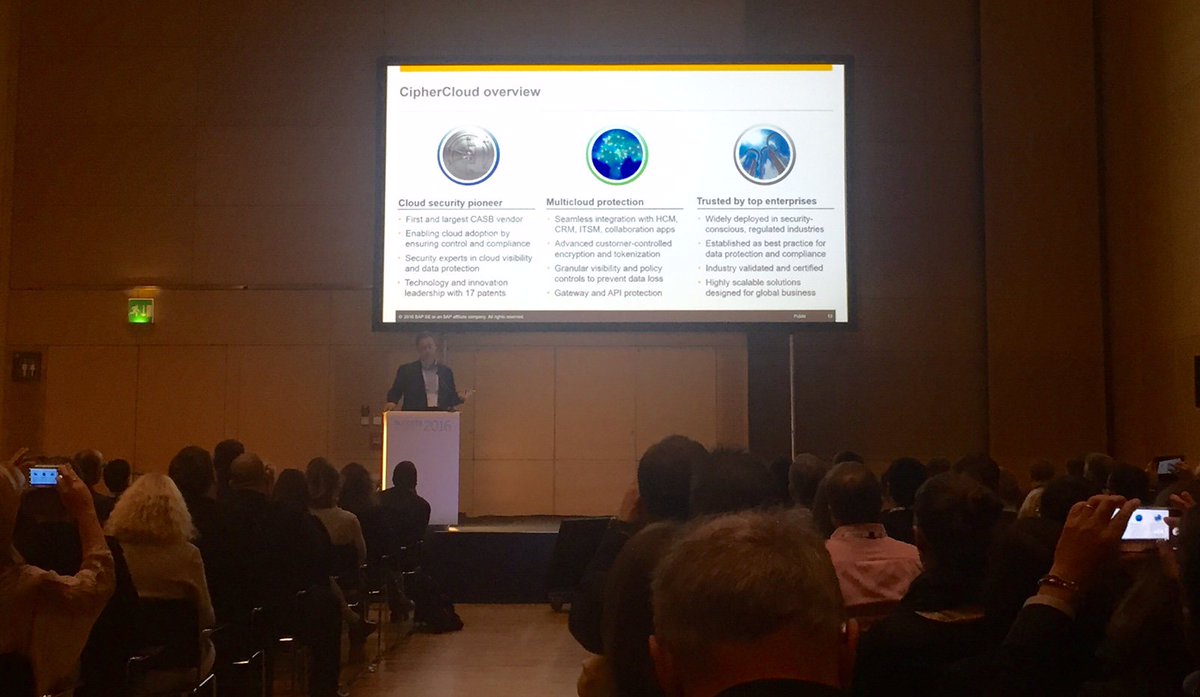 ciphercloud's tweet image. Great photo of #CipherCloud Marketing VP @WillyLeichter speaking at #sconnect16 in #Vienna #Austria! We are in Stand P31; stop by &amp;amp; visit!