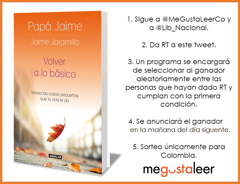 Penguinlibrosco's tweet photo. #UnLibroPorDía RT y seguir a @MeGustaLeerCo y @Lib_Nacional para ganar #VolverALoBásico de @PapaJaime. https://t.co/LOY8AS6bdn