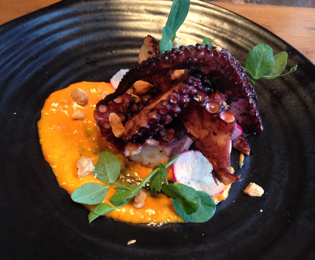 SueHLawrence's tweet photo. Octopus &amp; rouille @tbl11 , Glasgow Also excellent fish pie wth Mull cheddar mash, eaten wth indecent haste so no pic https://t.co/ClJrz3nMfX