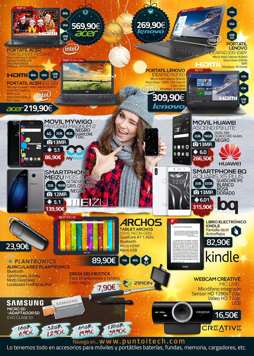 PuntoITech's tweet photo. Ya están disponibles en las tiendas de informática Punto Itech nuestras ofertas de Navidad, https://t.co/9Ez767zMl9 https://t.co/3ExfymFdiS