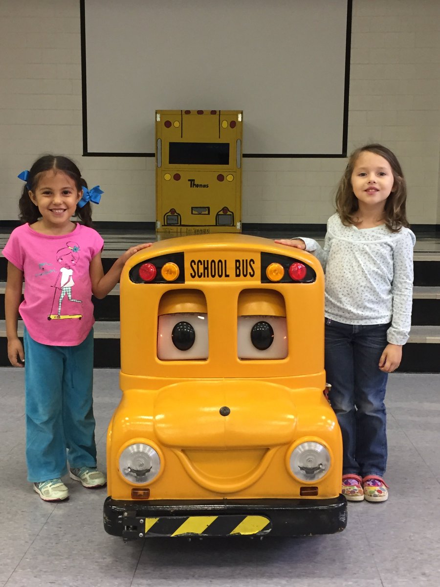 CCSTransp's tweet photo. Bus safety with Buster and Bonlee @BonleeSchool https://t.co/rfZ2Fapbtb