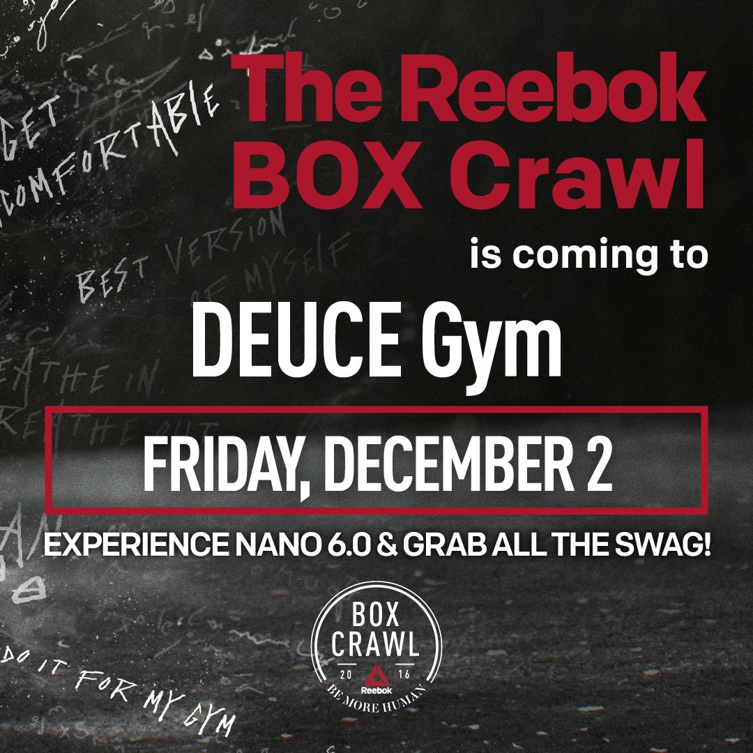 DEUCE_Gym's tweet photo. Come see what @Reebok has for you this Friday for the nationwide #BoxCrawl.. | #Venice https://t.co/JuPfyNvwyY