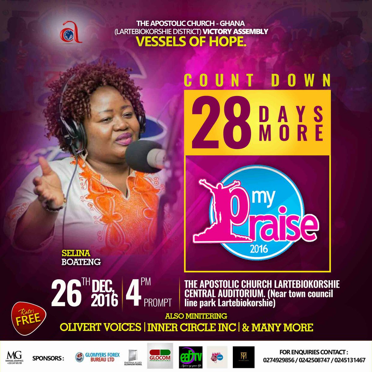 captSagem's tweet photo. @MyPraiseGh selina ministering live .....save the date https://t.co/LfyLxpVumG