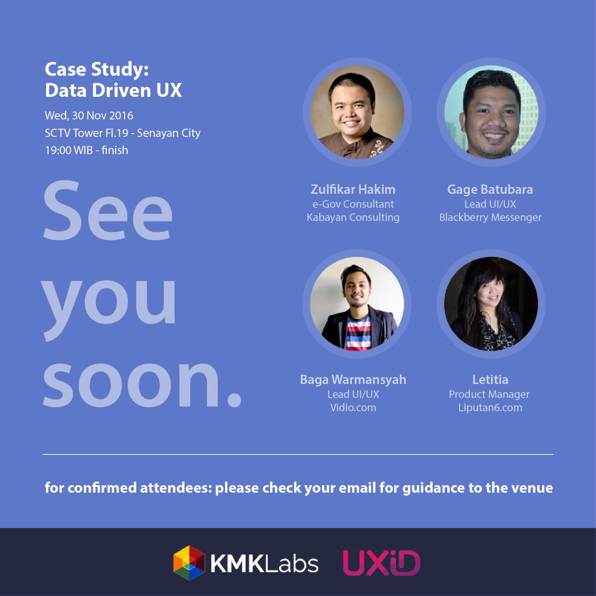 uxindonesia's tweet image. So, are you guys ready for tonight&apos;s 19.00 event at @KMKLabs? Stay tune for a surprise this evening. #DataDrivenUX #UXIDMeetup