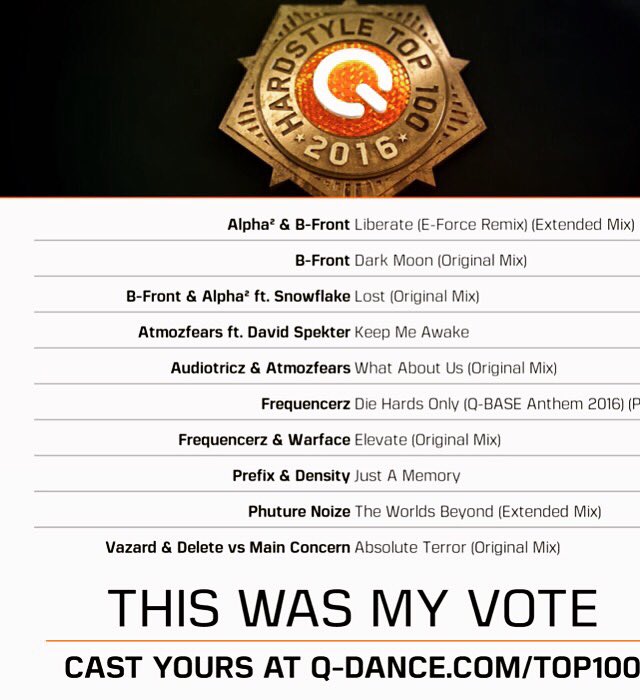 Zoveel toffe tracks dit jaar, maar dit sprong er toch wel uit!🎉👏🏼 #qdance #top10 #vote #hardstyle #2016