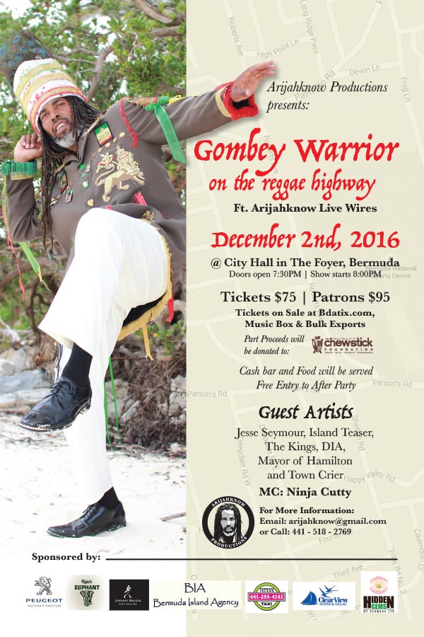bdatix's tweet photo. Gombey Warrior on The Reggae High Way ft. Arijahknow Live Wires. Dec 2 at City Hall.  Tickets/details from https://t.co/rd2S7URRqC #Bermuda https://t.co/6H2LDYrzD9