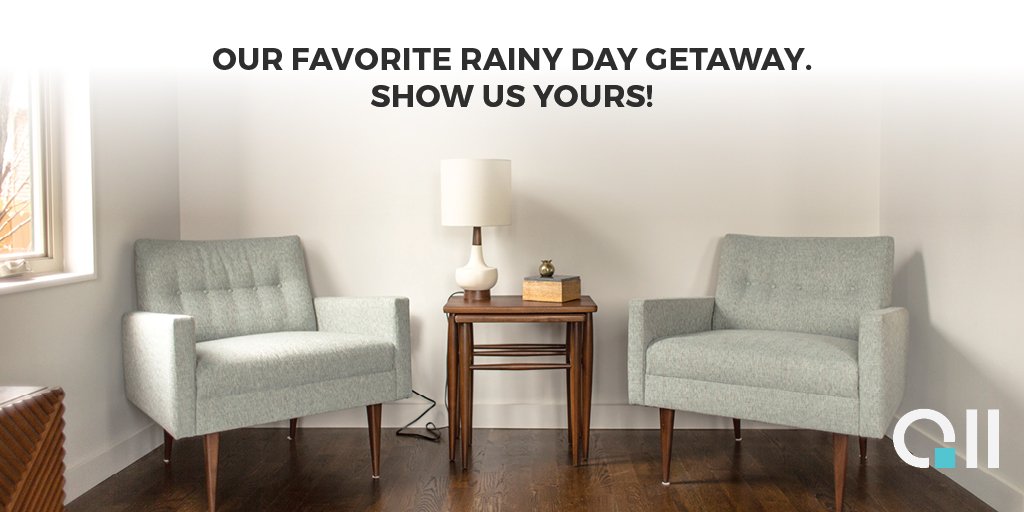 QubeEleven's tweet photo. Today is a day for a book, hot cider in our favorite nook in the living room. Where are you spending this rainy day? #CLTwx #moderncharlotte https://t.co/K9Mn7F5e9r