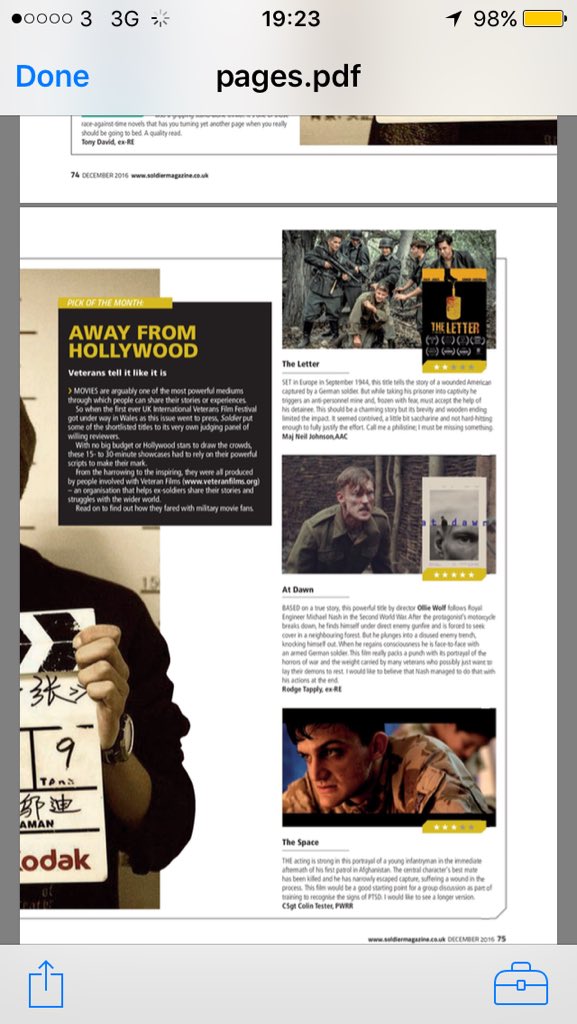 GwyneddHub's tweet photo. Great article in @soldiermagazine about @VetFilmsCharity amazing #UKIFF.
Looking forward too #UKIVFF2017 https://t.co/KiC3OavocD