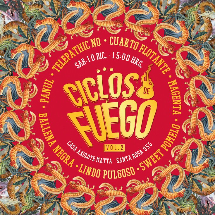 fuegoycenizascl's tweet photo. Todos los detalles de Ciclos De FuegoVol.2 @CuartoFlotante @TelepathicNo #Panul @sweetpomeloband https://t.co/L56SefsMbq https://t.co/rkDelQl9rW