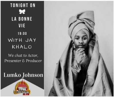 vow_881's tweet photo. Tonight on #LaBonneVie w/ @JayKhalo:
We chat with the ever cool @LumkoJohnson talking his career, love & the #ChevyFeathers2016
At 19:00 https://t.co/txZo1M6cmz