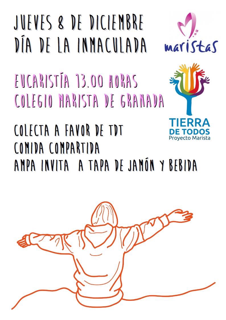 MaristasGranada's tweet photo. El Jueves 8 de Diciembre celebraremos en #FamiliaMarista el día de la Inmaculada. #BicentenarioMarista ¡No faltes! https://t.co/bXQ1lW7qDy