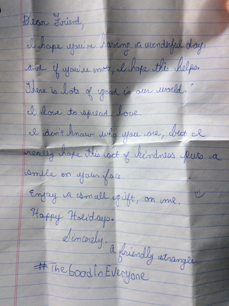CalWigston's tweet photo. Thank you stranger who gave me a personalized letter and Tims card. #TheGoodInEveryone https://t.co/XyKf3cAHyi