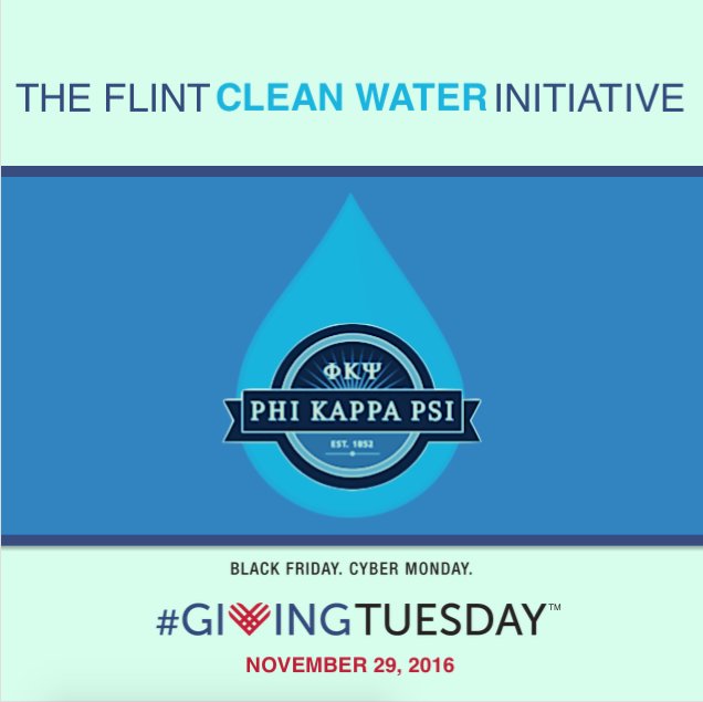Help provide safe drinking water to the Boys and Girls Club of Flint! gofundme.com/pkpflintcleanw… #GoBeyondGiving #GivingTuesday <a href="/PhiKappaPsi/">Phi Kappa Psi</a>