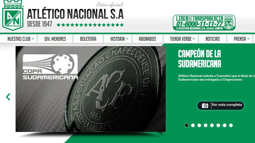 marca's tweet photo. El Atlético Nacional proclama campeón de la Copa Sudamericana a #Chapecoense https://t.co/t7ppG6u1zI https://t.co/3mltQnG6I9