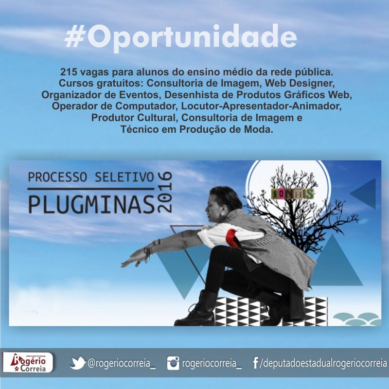 RogerioCorreia_'s tweet photo. #PlugMinas abre #inscrições para processo seletivo 2017 no Núcleo de Criação e Design até o dia 13 de janeiro.
https://t.co/T3wuFh56fq https://t.co/yPKxURgB3f