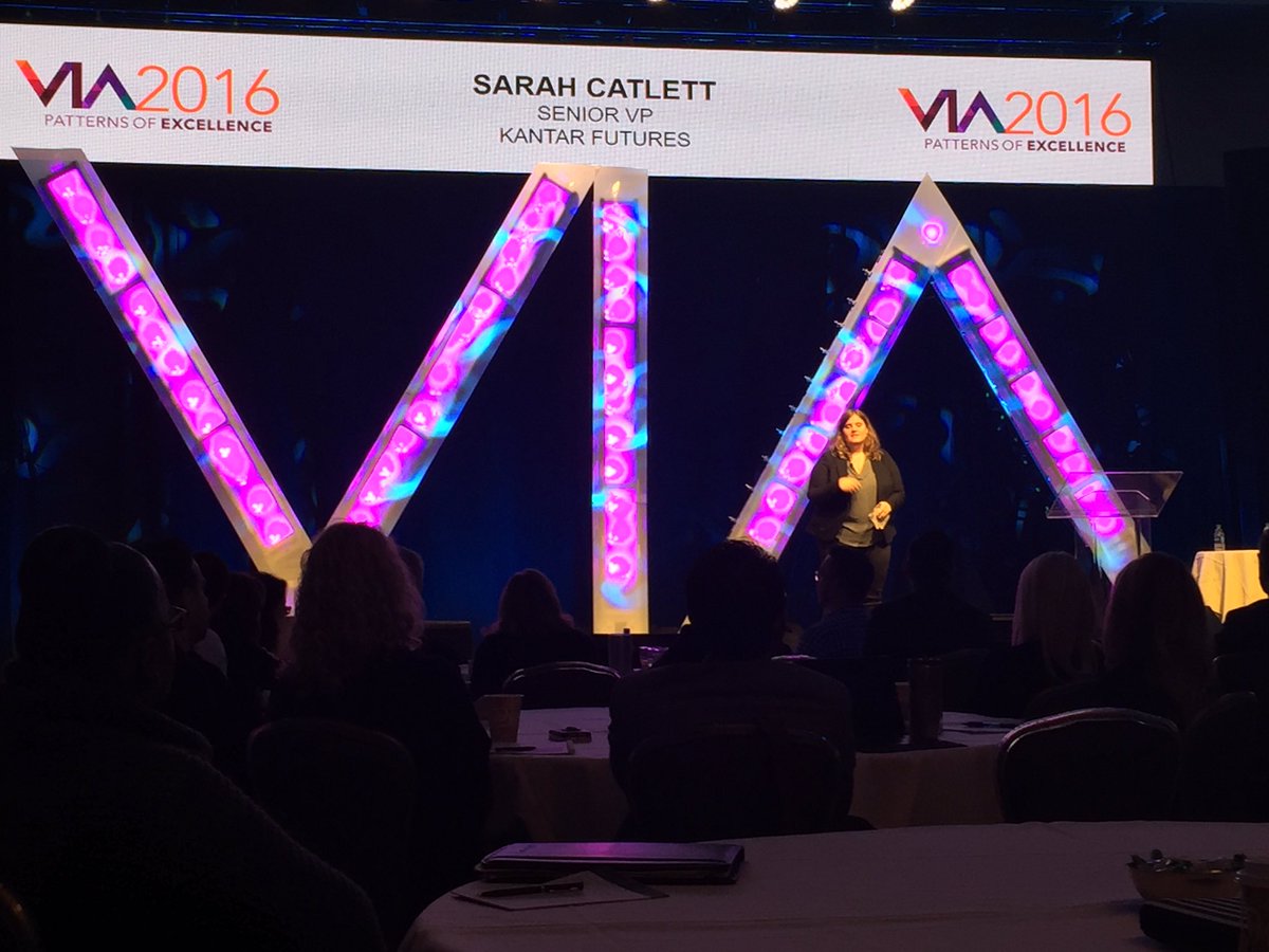 Inny11's tweet photo. Fabulous keynote from @sarahcatlett from @KantarFutures #via2016 https://t.co/anNJZZVI2x