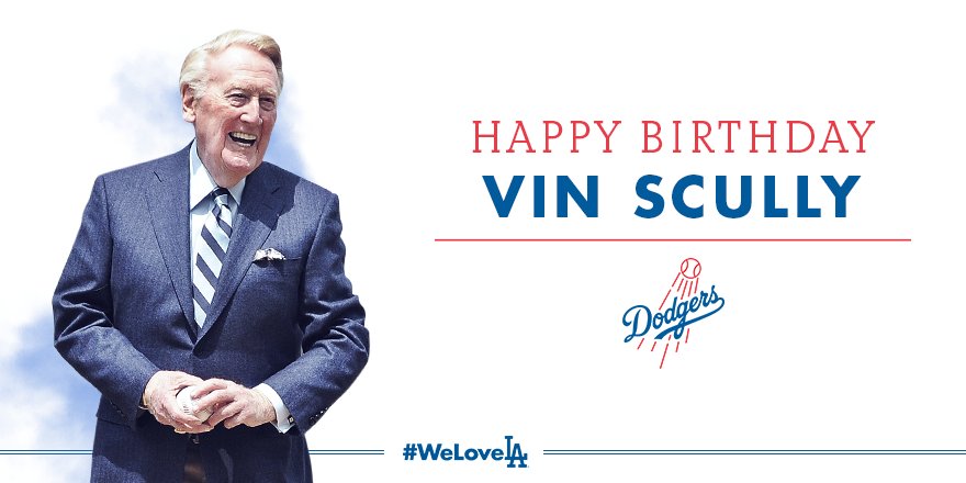 Dodgers's tweet photo. Happy birthday, #VIN! https://t.co/XNb8S6ZIzi