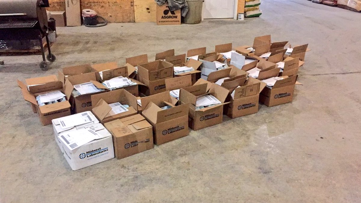 mattstock09's tweet photo. Just FYI this is what 6k acres of #NutriTrack grid soil samples looks like! #70 boxes!
@MidwestLabs @westcentralag https://t.co/YreL4ork4c